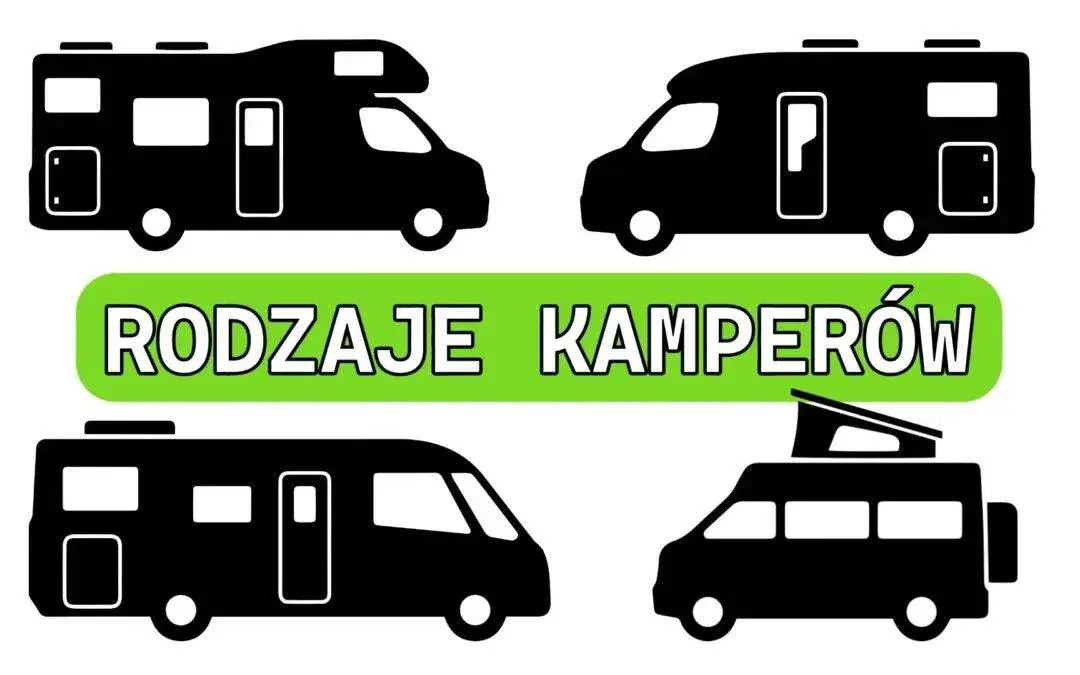 różne typy kamperów na drodze