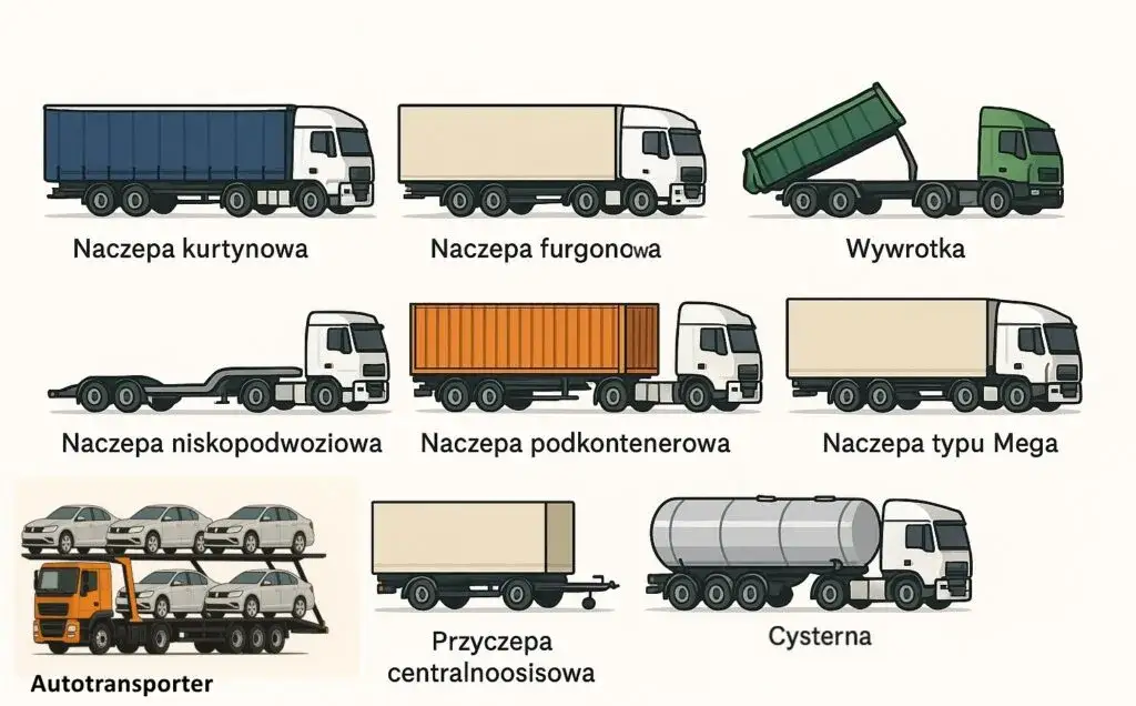 Rodzaje naczep ciężarowych wymiary porównanie