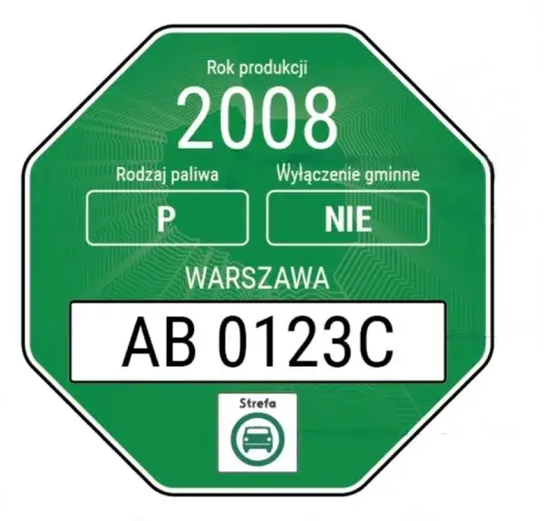 Zielona naklejka SCT samoch&oacute;d